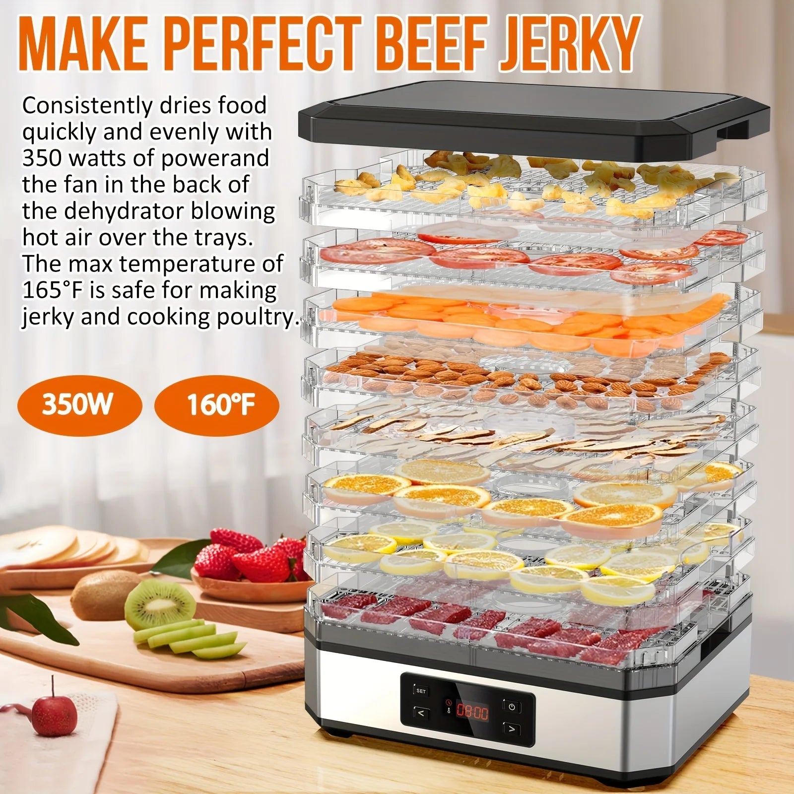 Stainless Steel Food Dehydrator (400W) D6842