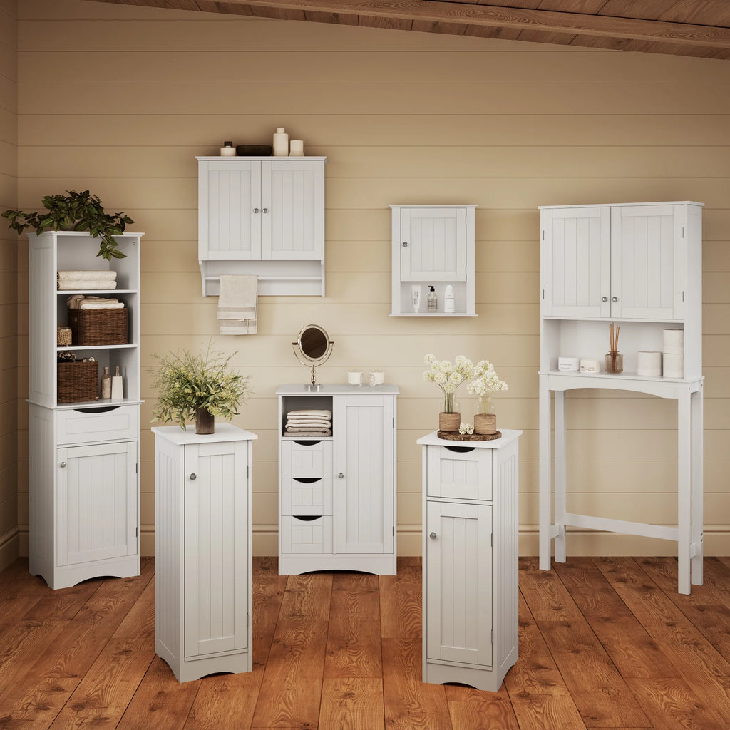 White Slim Cabinet with Drawer S400011