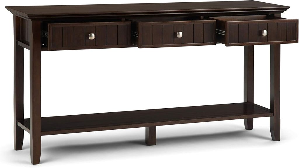Solid Wood Console Sofa Table with Storage, 3 Drawers and 1 Shelf Y607862