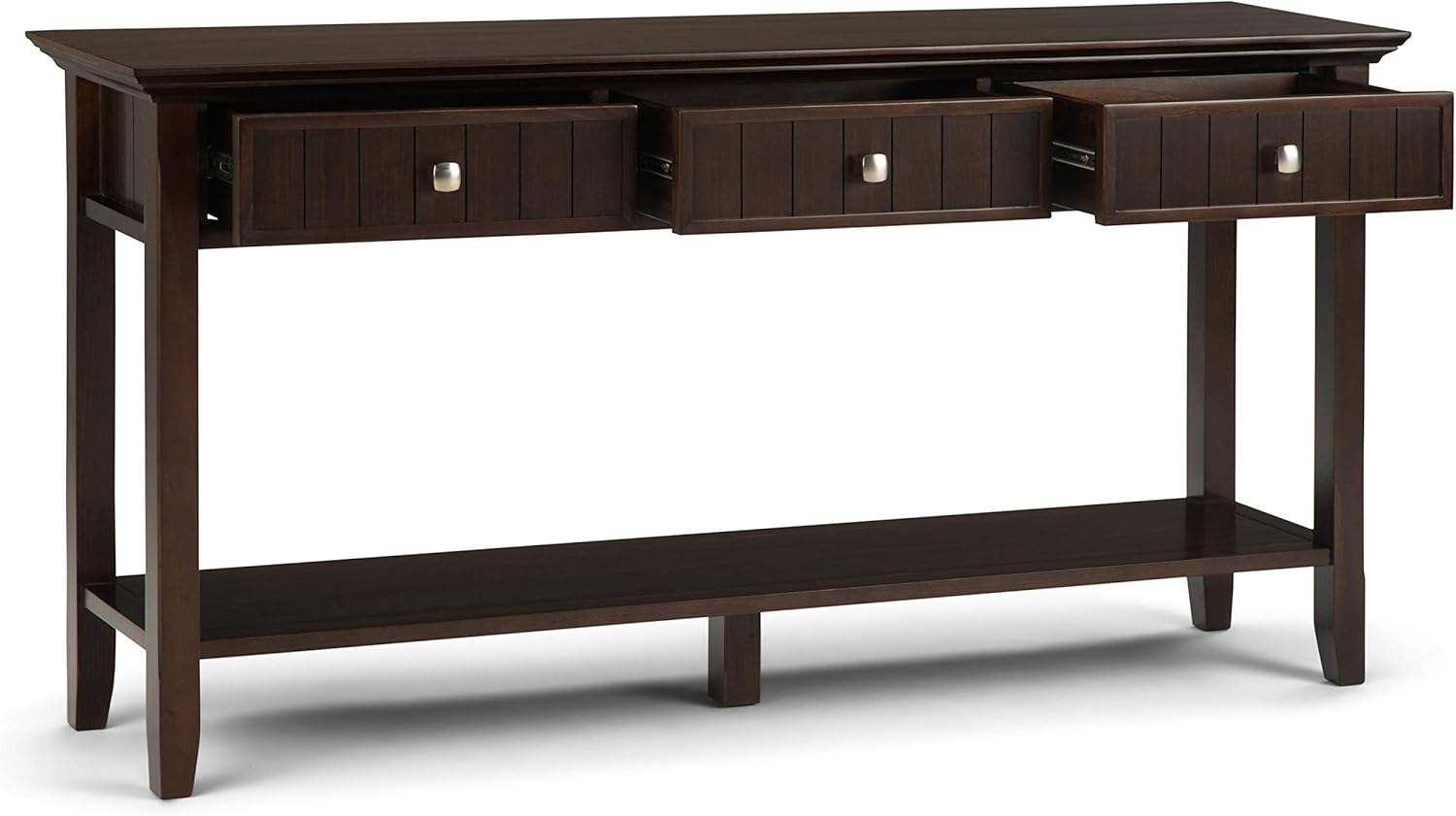 Solid Wood Console Sofa Table with Storage, 3 Drawers and 1 Shelf Y607862
