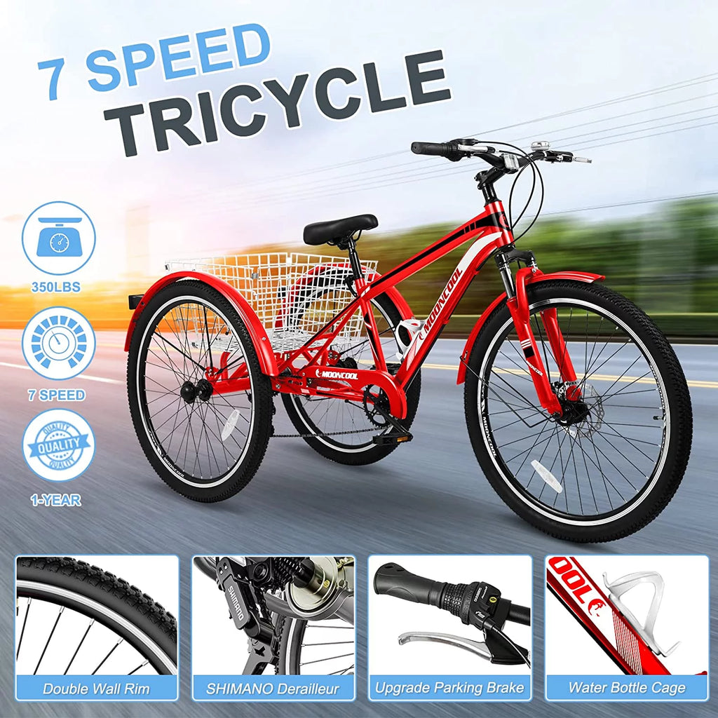 Mountain Tricycle 7-Speed 26 inch with Cargo Basket X987