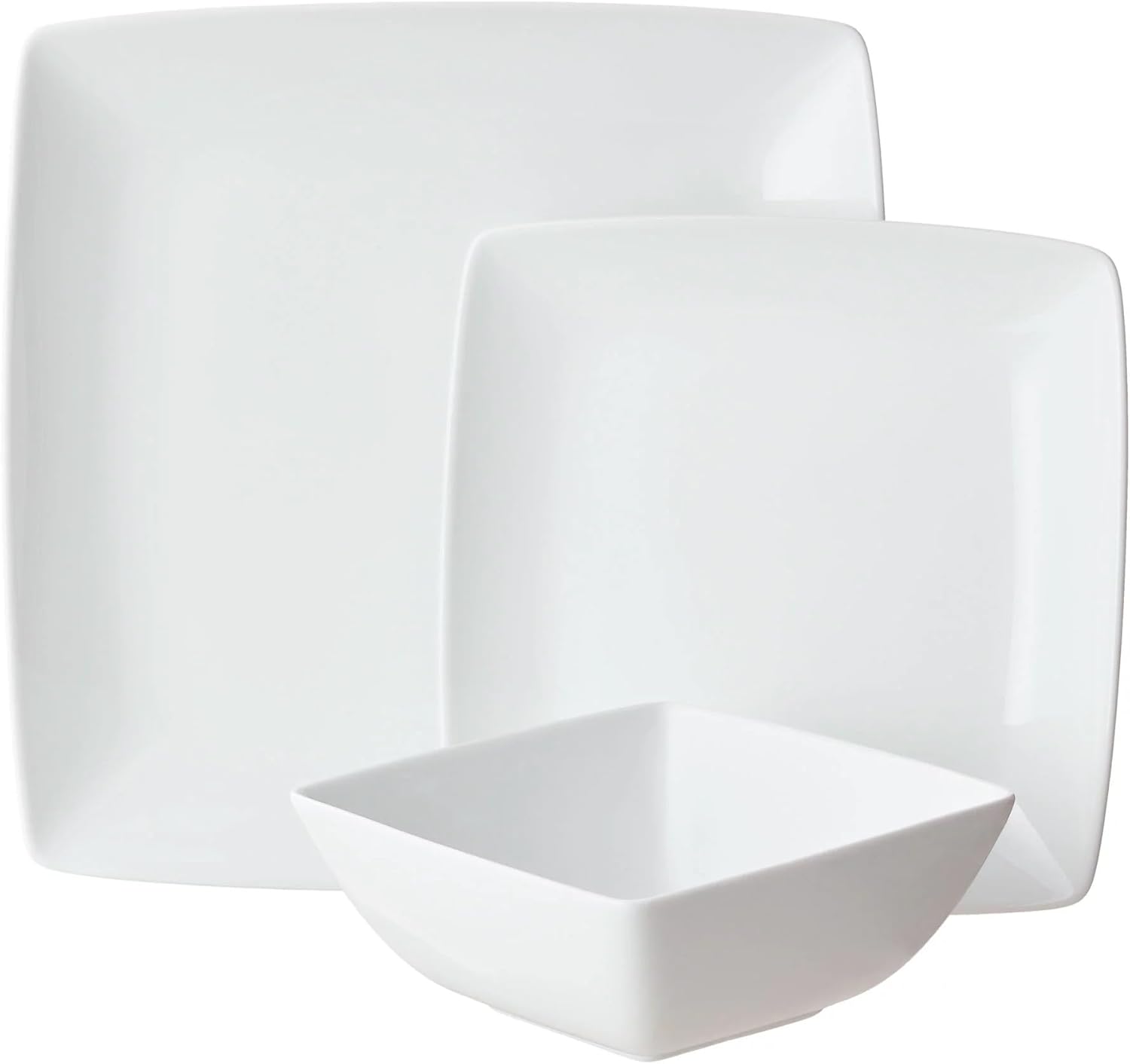 White Square Porcelain 12-Piece Dinnerware Set F1774