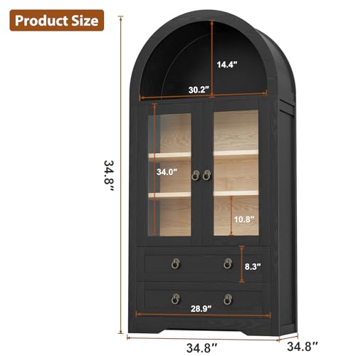 Black 71" Tall Pantry Cabinet with Drawers Doors and Shelves K30599