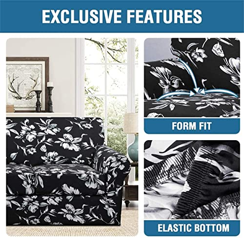 4 Pieces Floral Stretch Sofa Slipcover T4502