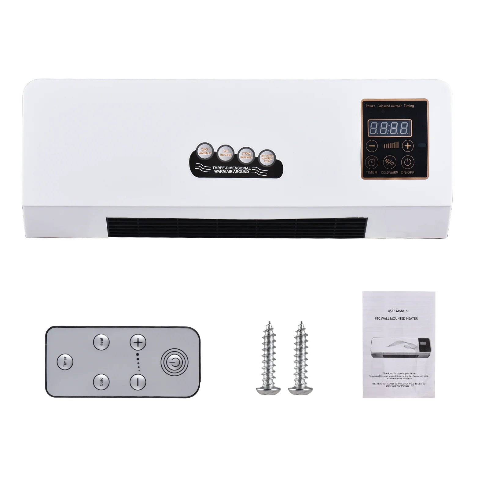 1800W Heater and Air Conditioner Combo, 2-in-1 Electric Cooling and Heating Fan with Remote Control V224718