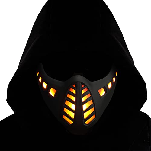 Halloween Scary Led Mask Light Up Demon Oni Cyberpunk Half Face Masks X801