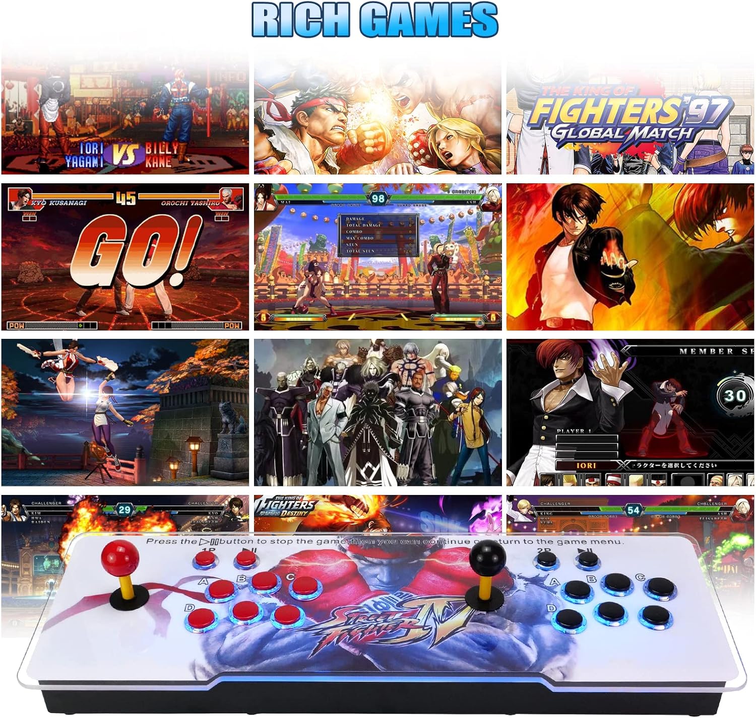 Red and White 1280x720P 3D Arcade Game Console with 3800 Games F732578