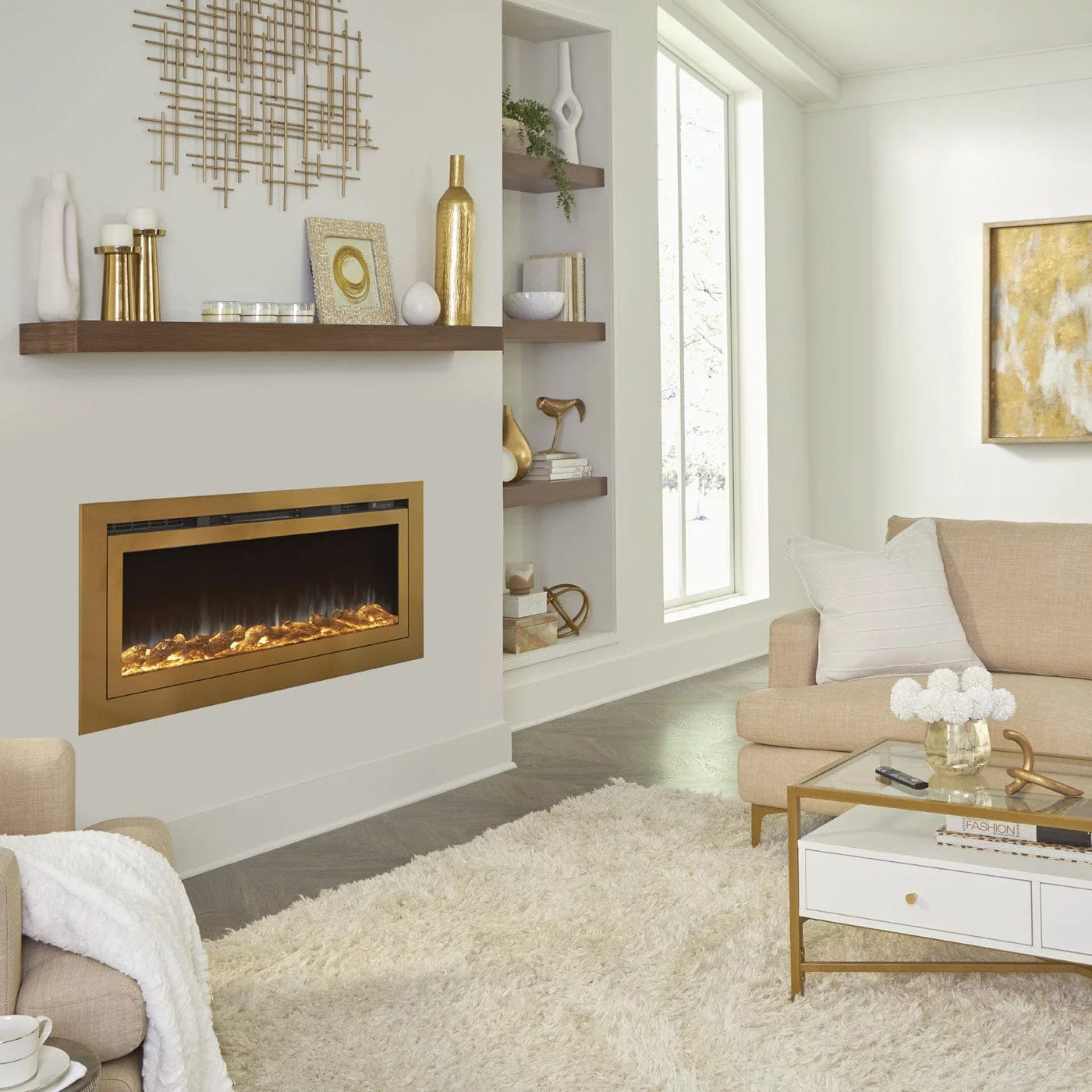 60 Inch Recessed Smart Electric Fireplace K415