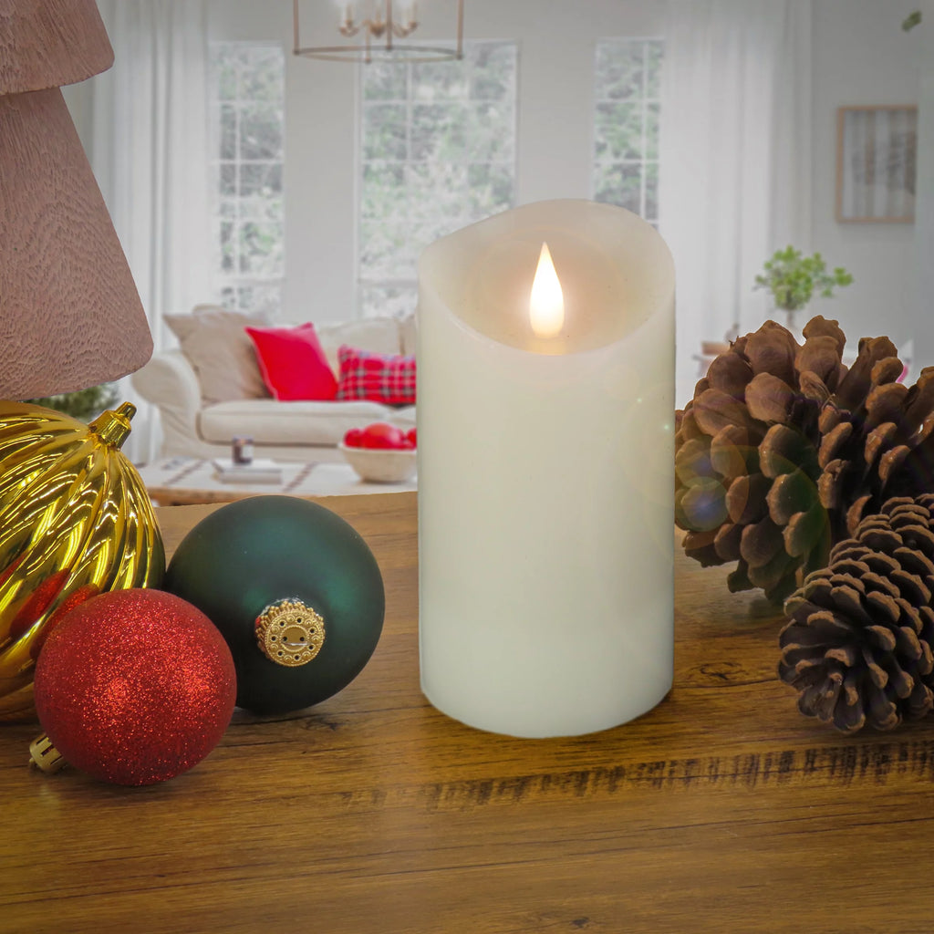 Ivory Flameless Candle with Remote, Battery Powered, 7 in Z572333