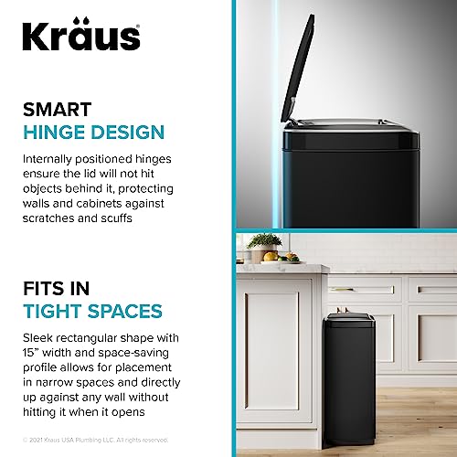 Rectangular 13 Gallon Hands-Free Motion Sensor Trash Can V96420