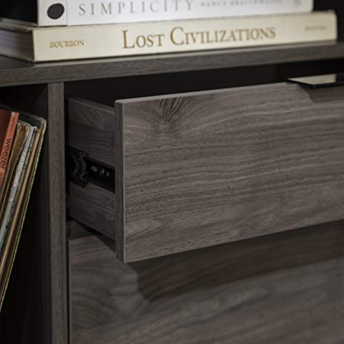 Slate Grey Wood Nightstand with Drawer and Shelf C533