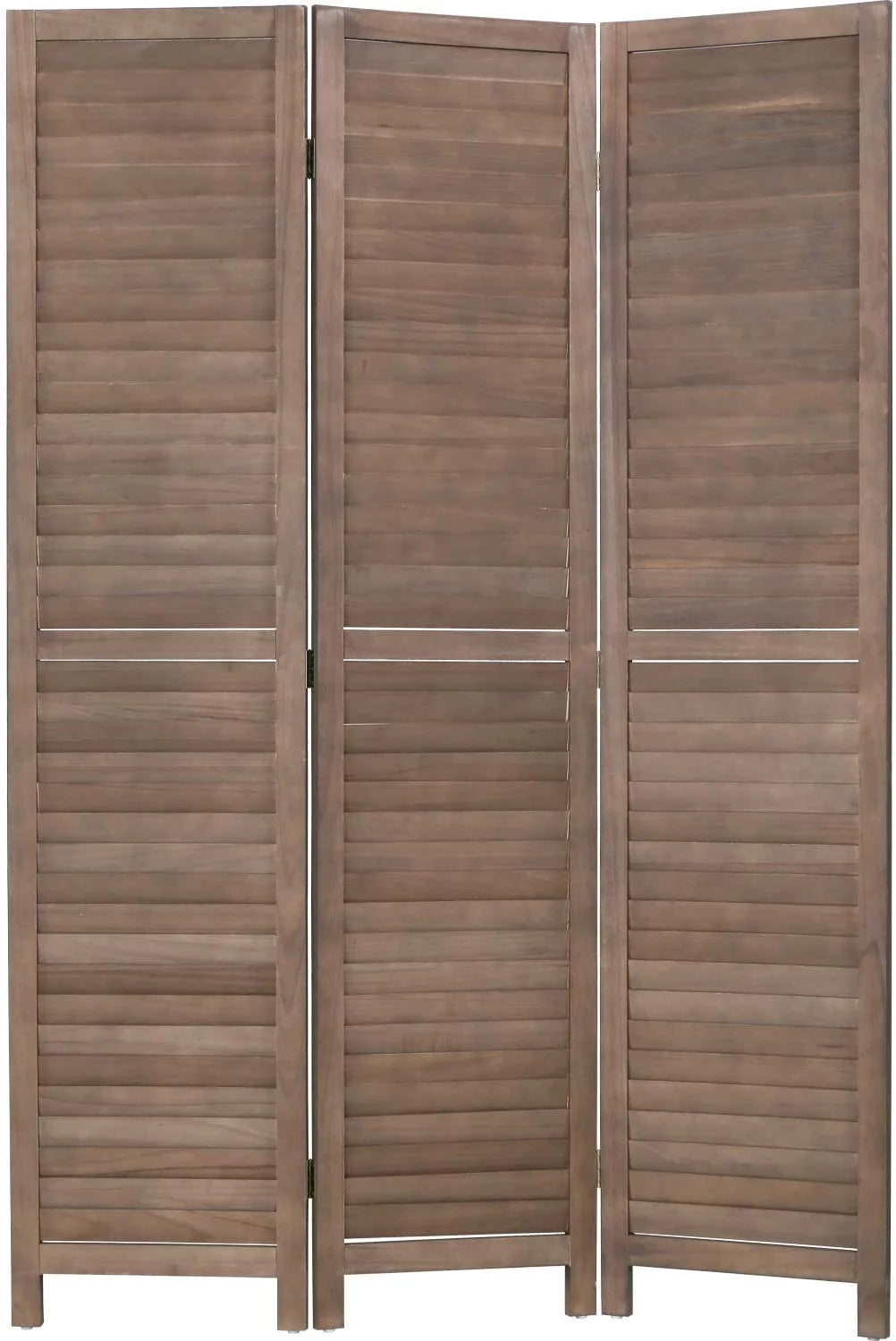 3 Panel Wood Room Divider 4.3 Ft Tall Folding Wood Screen (Brown) L55545