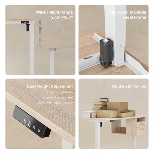 47.2 x 23.6 Inch Electric Height Adjustable Standing Desk with 4 Drawers J579