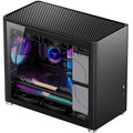 White Mini Micro ATX Tower Computer Case, Aluminum/Steel/Tempered Glass D6179