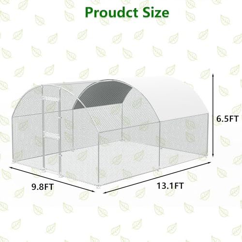 Large Metal Chicken Coop with Waterproof Cover X8678