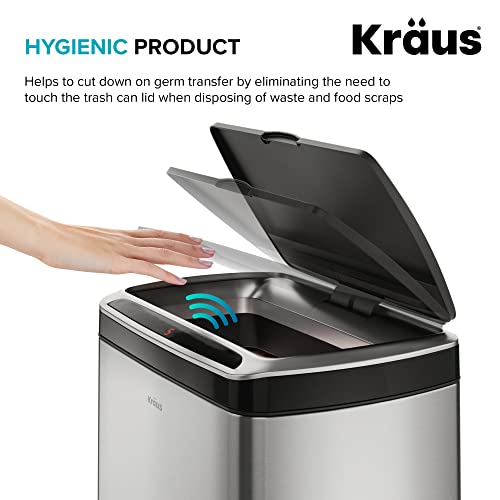 Rectangular 13 Gallon Hands-Free Motion Sensor Trash Can V96420