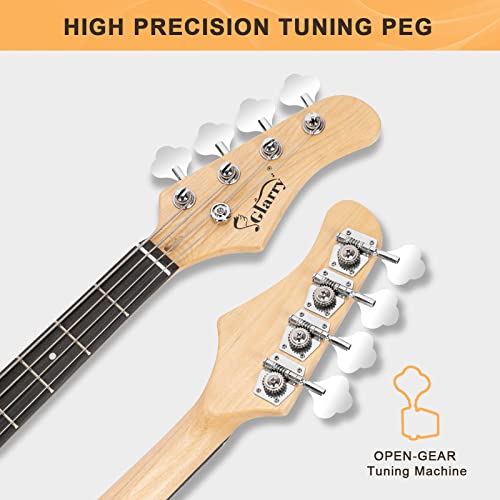 Full Size Electric Bass Guitar 4 String with AMP, Cable, Strap, Bag and Accessories (Black) G4218