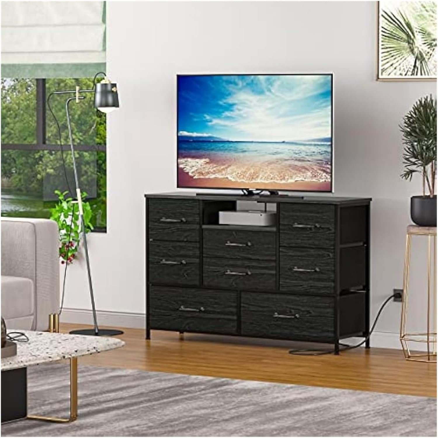 Black 8 Drawer Dresser D9459