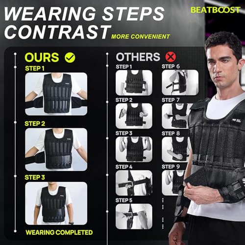 20lb/30lb/40lb/50lb/60lb Adjustable Weight Vest with Steel Plates B537944