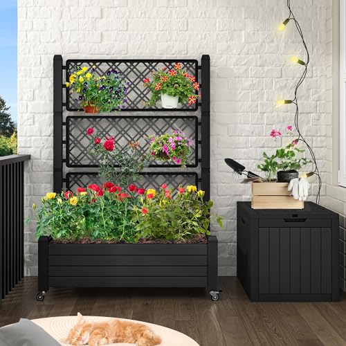 White Plastic Raised Garden Bed Kit N5255