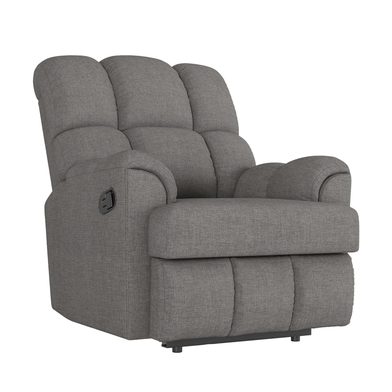 Dark Gray Soft Fabric Rocker Recliner Chair Glider L242
