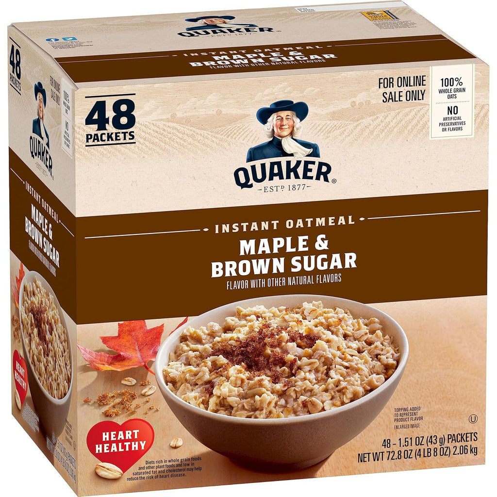 Maple & Brown Sugar Instant Oatmeal, 1.51 Ounce (Pack of 48) X795