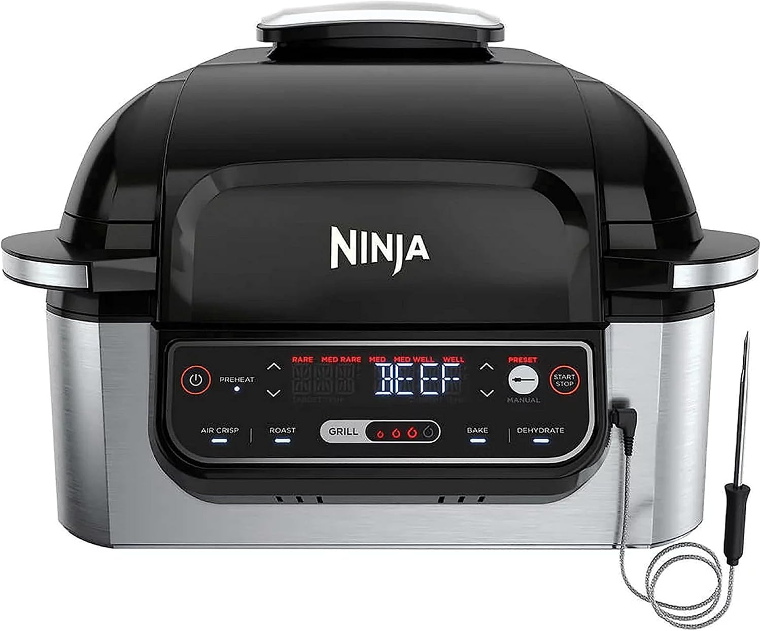 5-in-1 Indoor Grill with 4-Quart Air Fryer X611836