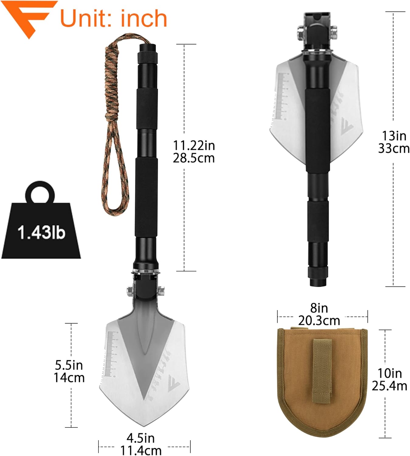 Military Folding Shovel Multitool V2734