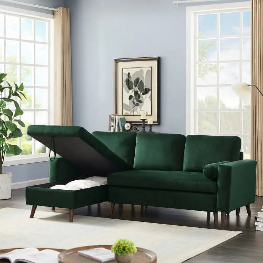 88 inch Reversible Pull out Sleeper Sectional Storage Sofa Bed L712