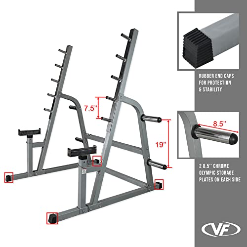Adjustable Spotter Arms Half Power Cage Bench Press and Squat Rack Combo V8469