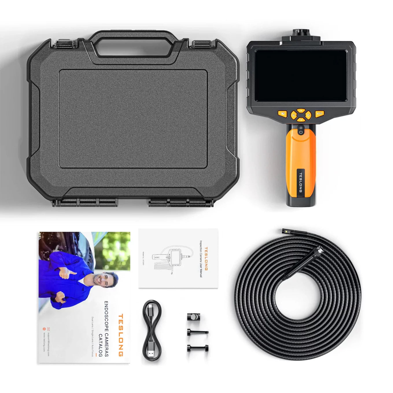 8mm 1080P HD Digital Borescope Inspection Camera with 5 Inch LCD Screen and Semi-Rigid Cable Z878005