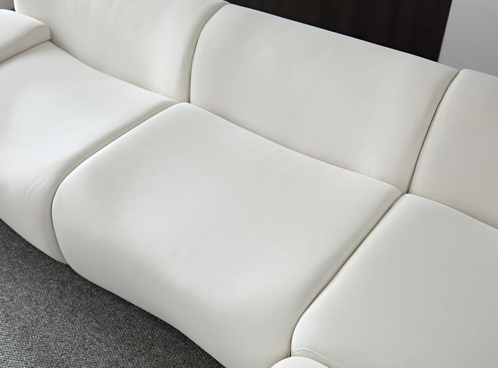 White Curved Sectional Sofa L90764