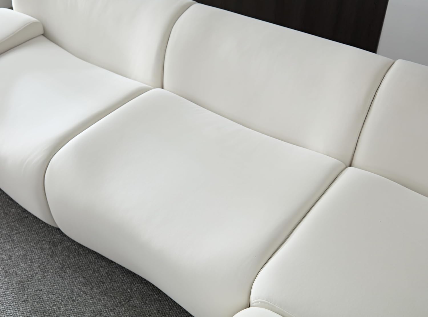 White Curved Sectional Sofa L90764