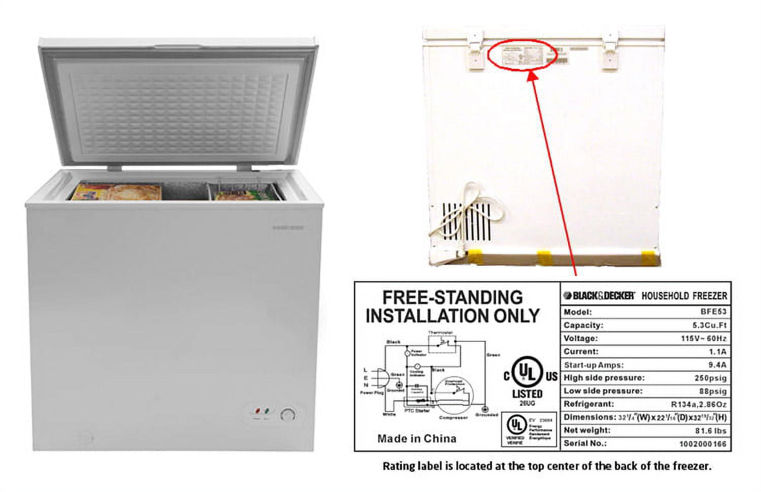 5.3 Cu Ft Chest Freezer White O9911