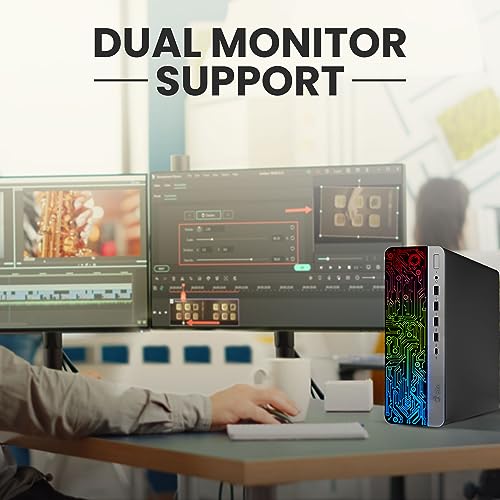 RGB Gaming Desktop PC Bundle - Intel Core i7 6th Gen, 16GB DDR4 Ram, 512GB SSD, NVIDIA GT-1030 2GB GDDR5, 22 Inch Monitor - Windows 10 Pro (Renewed) Z65375