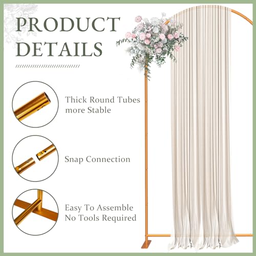 7.2FT Gold Metal Arch Backdrop Stand D833
