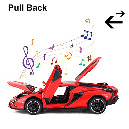 Blue Metal Model Car with Light and Sound Pull Back Toy Car T141682