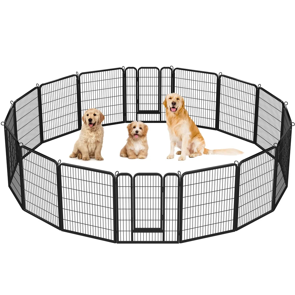 16 Panels 40" H Black Dog Playpen Z913