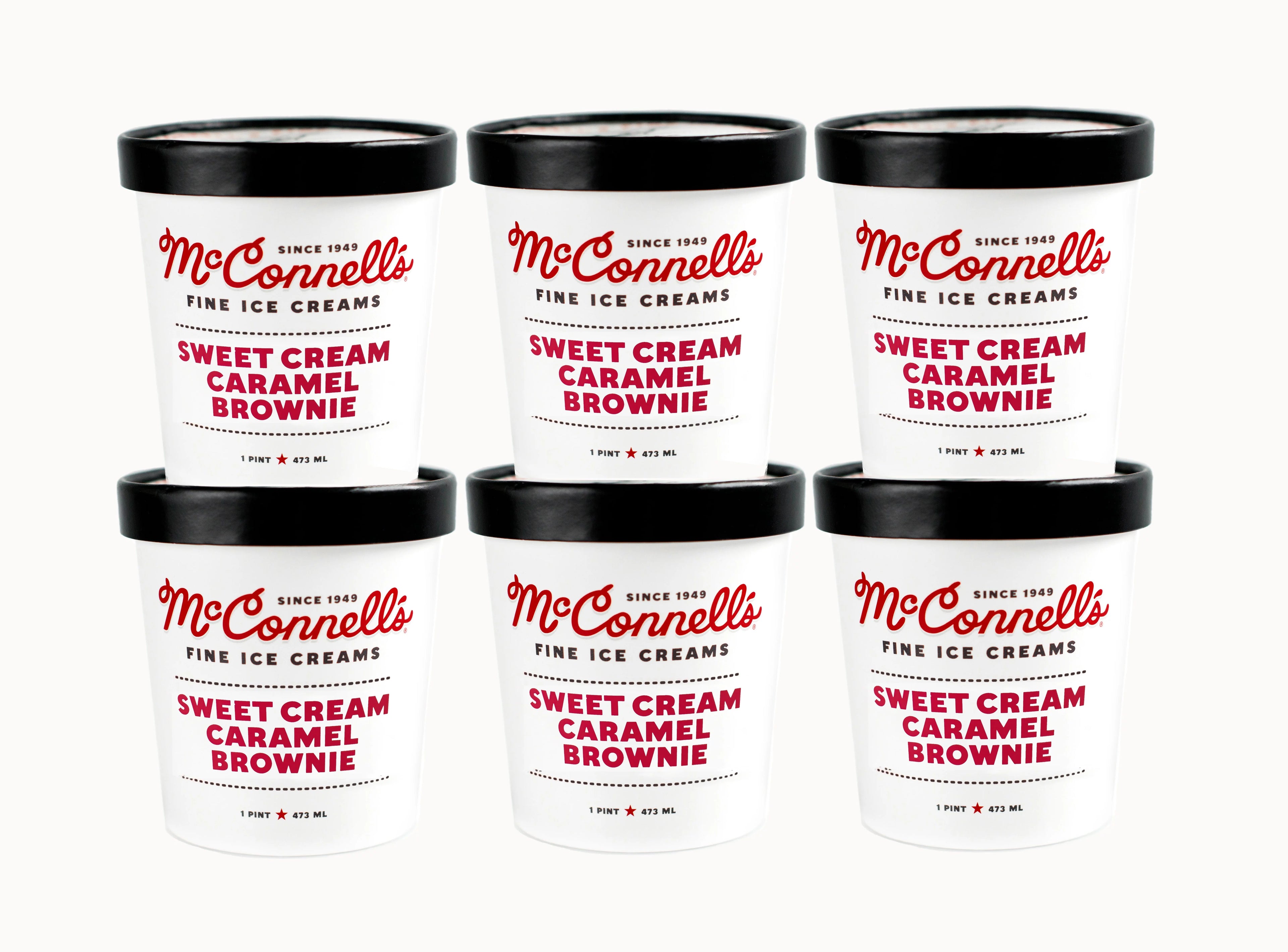 Sweet Cream Caramel Brownie Ice Cream, 16 oz (6 Ct) H360913