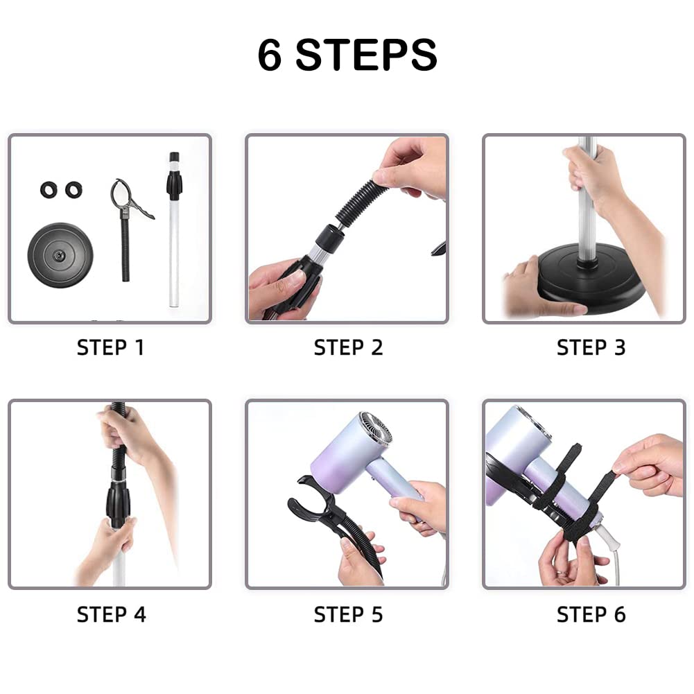 360 Degree Rotating Lazy Hair Dryer Stand with Heavy Base S576