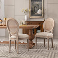 Solid Rubber Wood and Cane Dining Chair Set of 2 W867