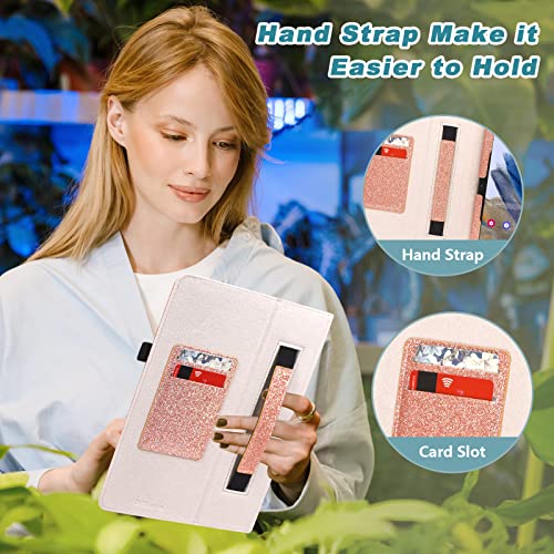 Glitter Rose Folio Leather Cover for Onn 10.1 Tablet G32451