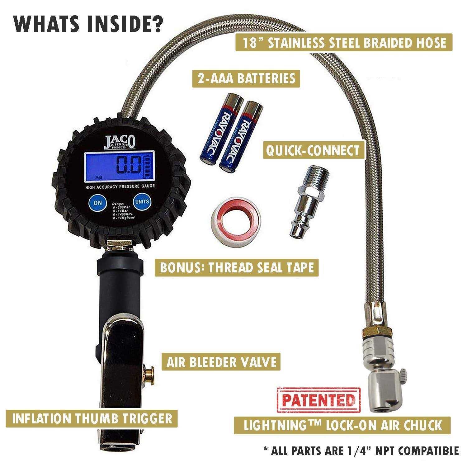 Digital Tire Inflator with Pressure Gauge Z1513