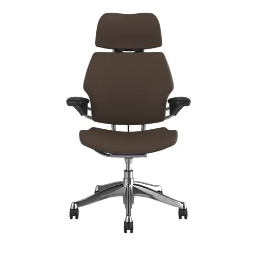 Polished Aluminum Frame Black Lotus Fabric Ergonomic Office Chair with Headrest I50175