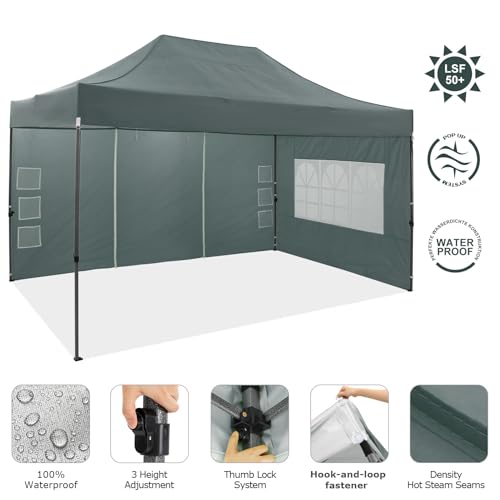10x20 Heavy Duty Pop up Canopy with 6 sidewalls, Waterproof Outdoor Tent F45217