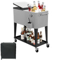 80 Quart Rolling Cooler Cart with Wheels E400