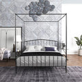 Black Queen Metal Canopy Bed Frame Q639