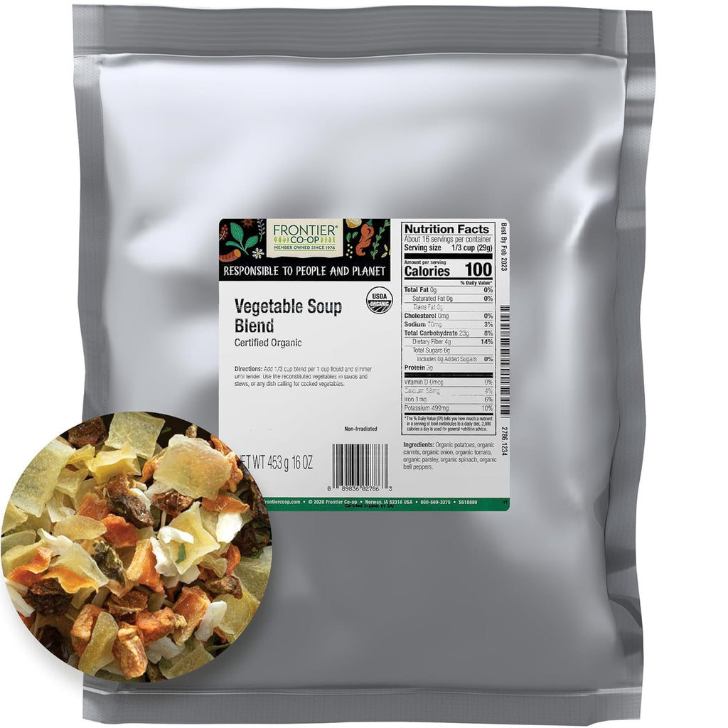 Organic Vegetable Soup Blend 1lb Low Sodium Dehydrated Veggies and Parsley Dried Vegetables K19028