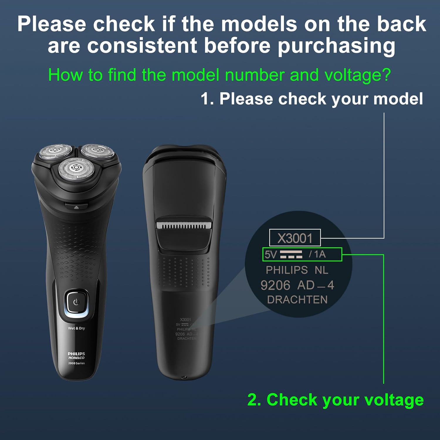 USB Charging Cable for Philips Norelco Shaver N246
