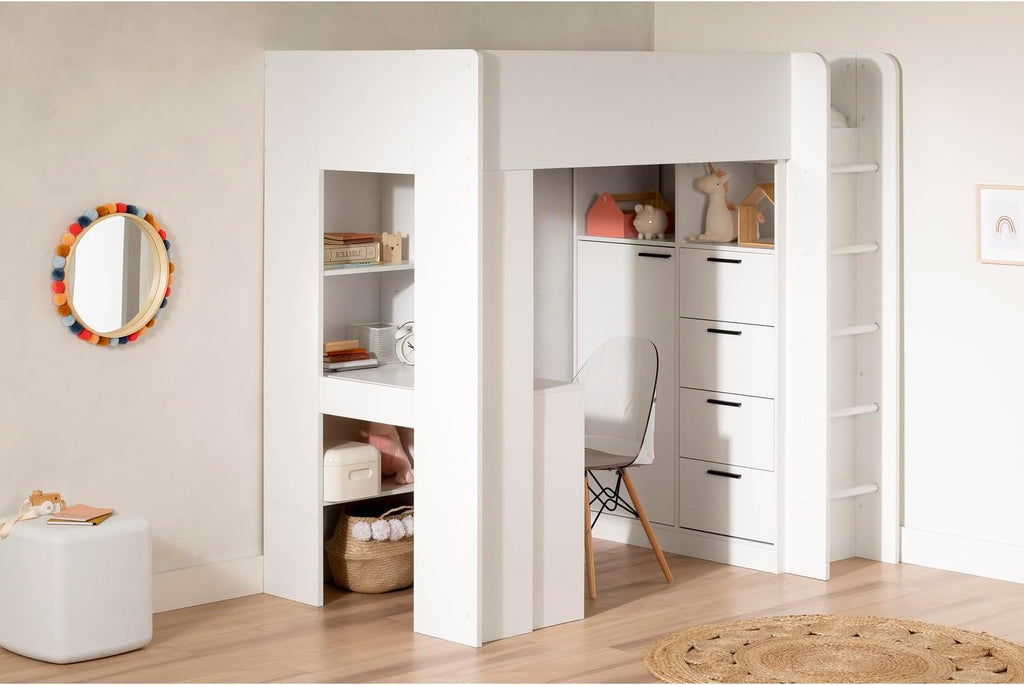 Pure White Twin Size Wood Murphy Bed J574213